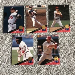 💕5 1993 leaf baseball cards